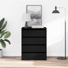 vidaXL Drawer Cabinet Black 60 x 41 x 76 cm Engineered Wood