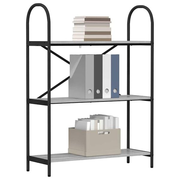 vidaXL Bookshelf Grey Sonoma 80 x 30 x 109 cm Engineered wood
