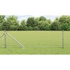 vidaXL Fence with Post Silver 0.4 x 25 m Steel