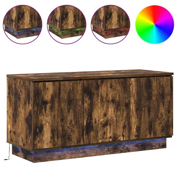 vidaXL TV Cabinet Smoked Oak 100 x 38 x 49 cm Engineered Wood