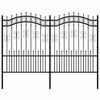 vidaXL Garden Fence KAMPEN" with Spear Top Black 240x150 cm Steel