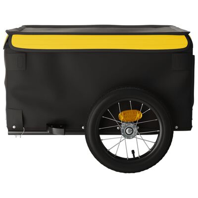 vidaXL Bike Trailer Black and Yellow 30 kg Iron