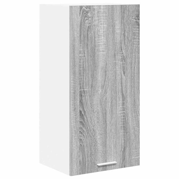 vidaXL Hanging Cabinet with Door Grey Sonoma and White 40 x 31 x 80 cm