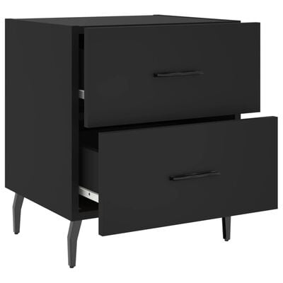 vidaXL Bedside Cabinets 2 pcs Black 40x35x47.5 cm Engineered Wood