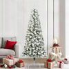 vidaXL Artificial Hinged Christmas Tree Green and White 210 cm