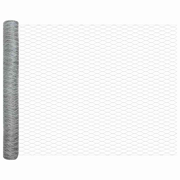 vidaXL Hexagon Fence Silver 1.4 x 50 m Galvanised steel