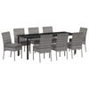 vidaXL Garden Dining Set 9 pcs Grey Powder-Coated Steel