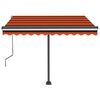 vidaXL Manual Retractable Awning with LED 350x250 cm Orange and Brown