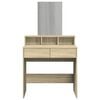vidaXL Dressing Table with Mirror Sonoma Oak 80x41x144.5 cm