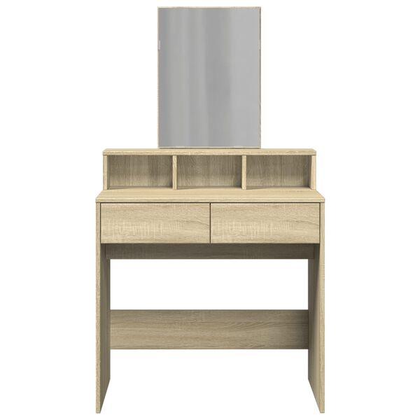 vidaXL Dressing Table with Mirror Sonoma Oak 80x41x144.5 cm