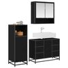 vidaXL Bathroom Furniture Set 3 pcs Black Oak Engineered Wood