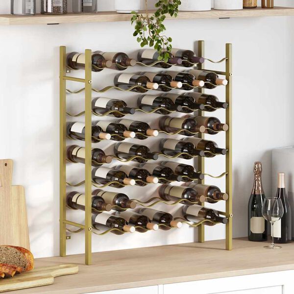 vidaXL Wine Rack for 48 Bottles Gold Metal