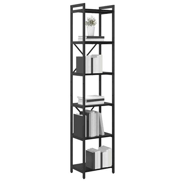vidaXL Bookshelf Black Oak 40 x 30 x 189.5 cm Engineered Wood