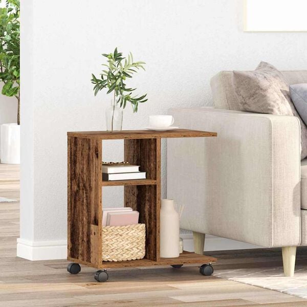 vidaXL Side Table with Shelf Old wood 50 x 30 x 55 cm Engineered Wood