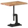 vidaXL Side Table Light Wood 45x35x48 cm Solid Acacia Wood & Cast Iron