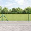 vidaXL Fence with Post Green 0.4 x 10 m Steel and PVC