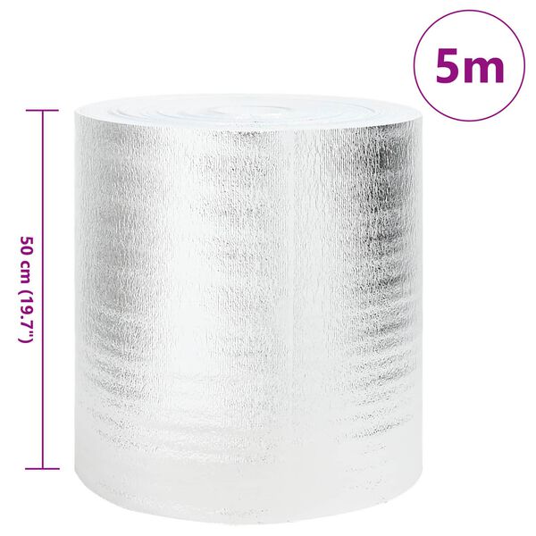 vidaXL Radiator Heat Reflector Silver 5 x 0.5 m Polyethylene