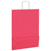 vidaXL Paper Bags 250 pcs with Handles Pink 32x12x42 cm