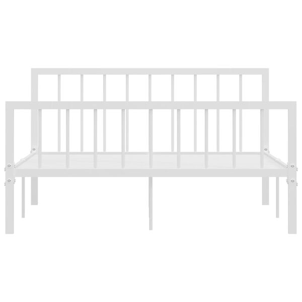 vidaXL Bed Frame without Mattress White Metal 140x200 cm