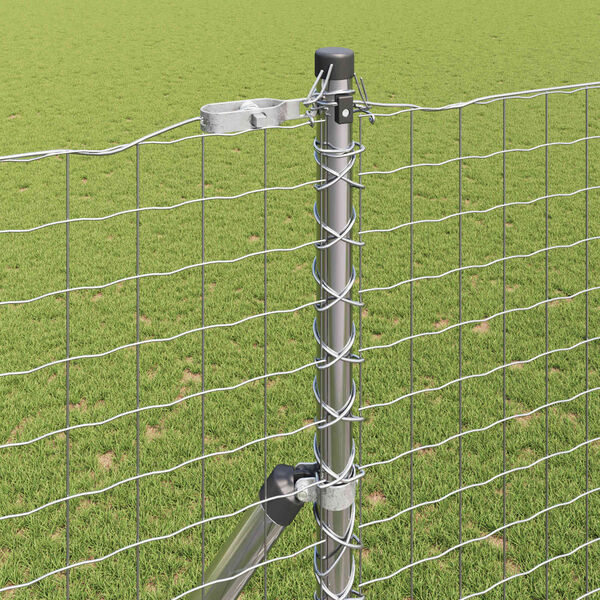 vidaXL Fence Post 12 pcs Silver Powder-coated steel