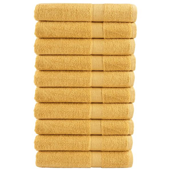 vidaXL Premium Sauna Towels "SOLUND" 10 pcs Gold 80x200 cm 600 gsm