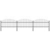 vidaXL Garden Fence with Spear Top Steel 537x125 cm Black