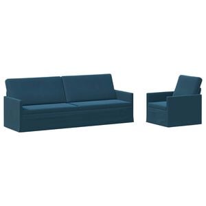vidaXL Sofa Set 2 pcs Blue Velvet