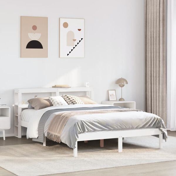 vidaXL Bed Frame without Mattress White 120x200 cm Solid Wood Pine