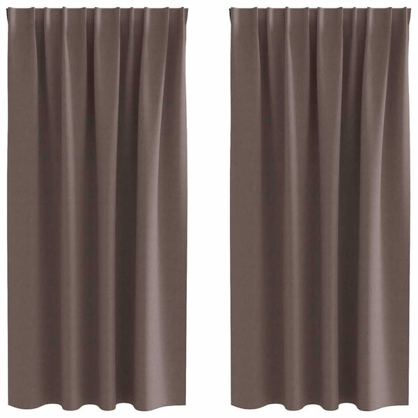 vidaXL Blackout Curtains with Rings 2 pcs Dark Brown 175 x 140 cm
