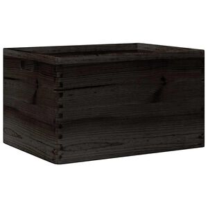 vidaXL Wooden Box with Handles Black 40x30x23 cm Solid Wood Pine