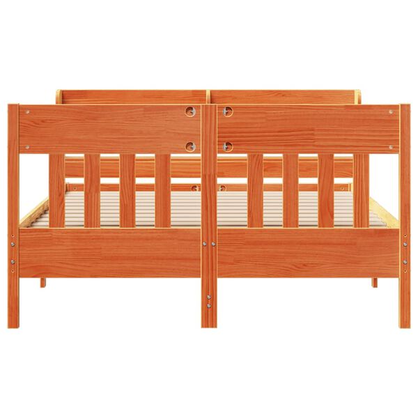 vidaXL Bed Frame without Mattress Wax Brown 160x200 cm Solid Wood Pine