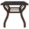 vidaXL Garden Table Brown and Black 180x80x70 cm Steel and Glass