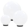 vidaXL LED Bowl Lamp Set 3 Pieces Spherical 20/30/40 cm PMMA