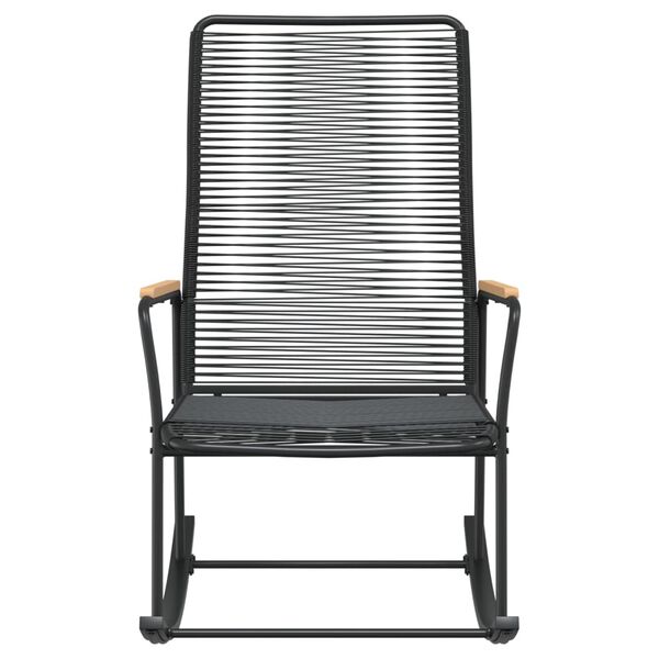vidaXL Garden Rocking Chair Black 59x79.5x104 cm PVC Rattan