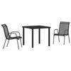 vidaXL Garden Dining Set 3 pcs Black Textilene and steel