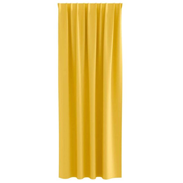 vidaXL Blackout Curtains with Rings 2 pcs Mustard Yellow 245 x 140 cm