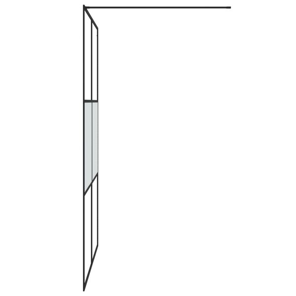 vidaXL Walk-in Shower Wall Black 140x195 cm Half Frosted ESG Glass