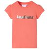 vidaXL Kids' T-shirt with Cap Sleeves Coral 116