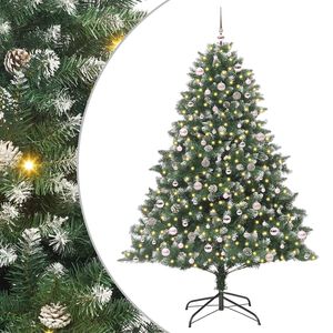 vidaXL Artificial Christmas Tree with 300 LEDs with Stand Green 240 cm