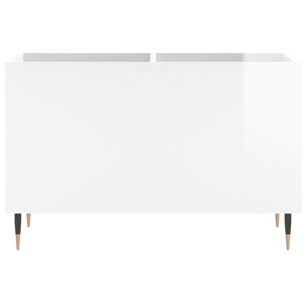 vidaXL Record Cabinet High Gloss White 74.5x38x48 cm Engineered Wood