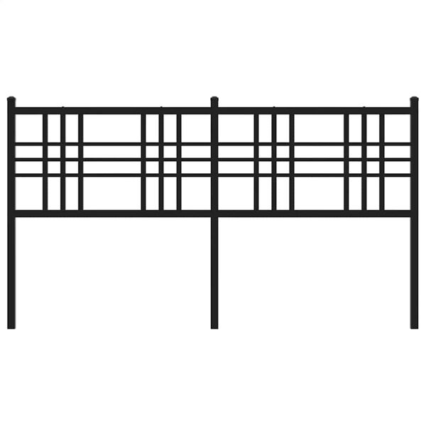 vidaXL Metal Replace Headboard Black 160cm