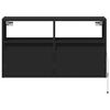 vidaXL TV Wall Cabinet with LED Lights Black 80x31x45 cm