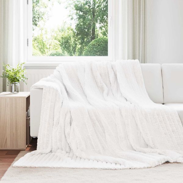 vidaXL Throw Blanket White 240 x 220 cm Fleece