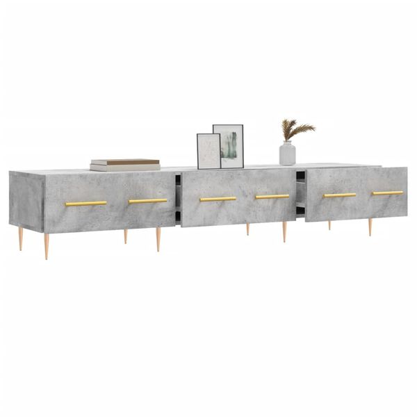 vidaXL TV Cabinet Concrete Grey 150x36x30 cm Engineered Wood