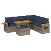 vidaXL 7 Piece Garden Sofa Set with Cushions Grey Poly Rattan Acacia