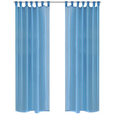 Turquoise Sheer Curtain 140 x 225 cm 2 pcs