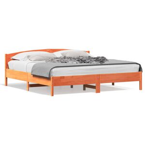 vidaXL Bed Frame without Mattress Wax Brown 180x200 cm Super King Solid Wood Pine