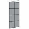 vidaXL Walk-in Shower Wall Black 90 x 195 cm Tempered Glass