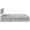 vidaXL Bed Frame Grey Sonoma 200 x 200 cm Solid Pine Wood