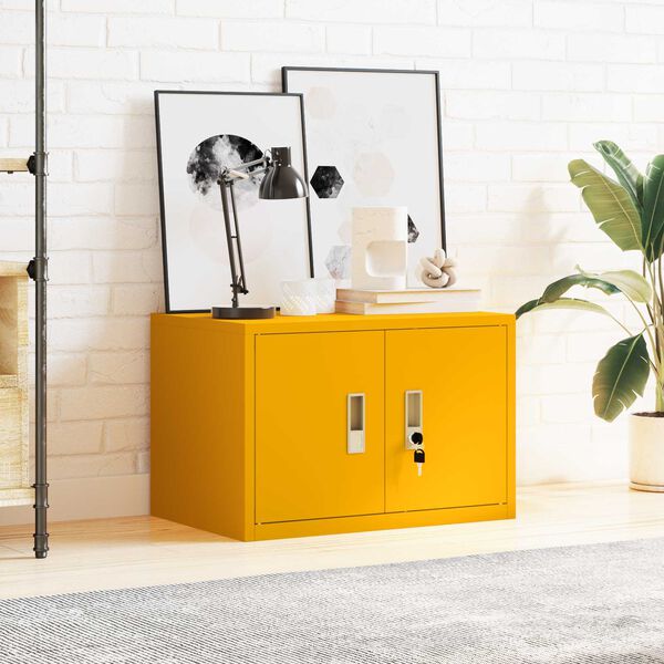 vidaXL Storage Cabinet Mustard Yellow 60 x 40 x 40 cm Steel